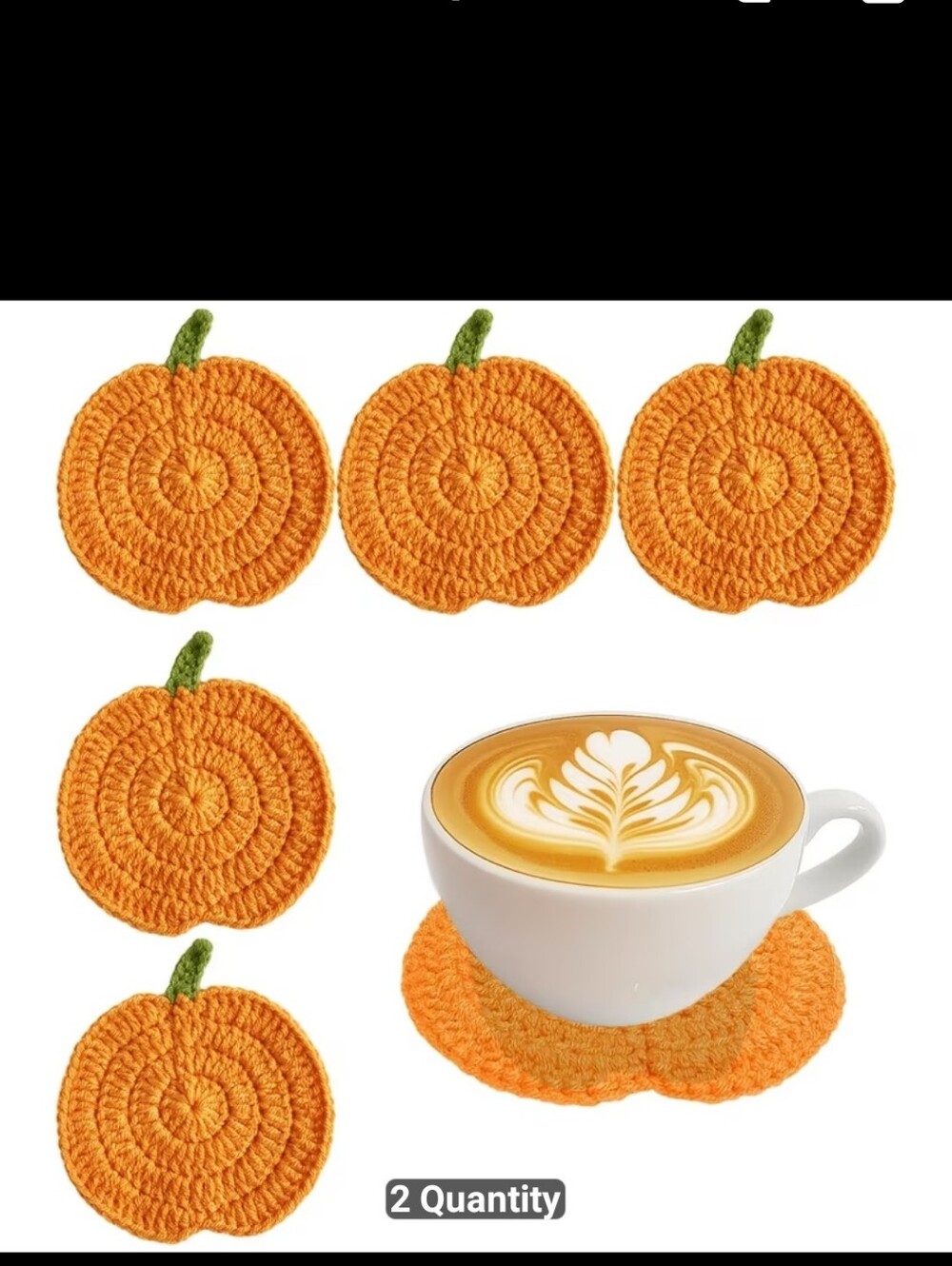 New Handmade Orange Pumpkin Crochet Coasters - Set of 19 #2643-654
